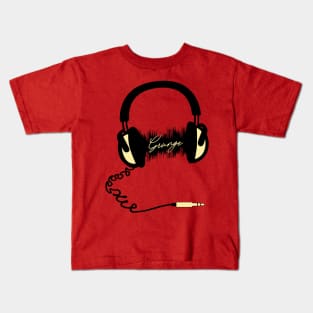 Headphone Audio Wave - Grunge Kids T-Shirt